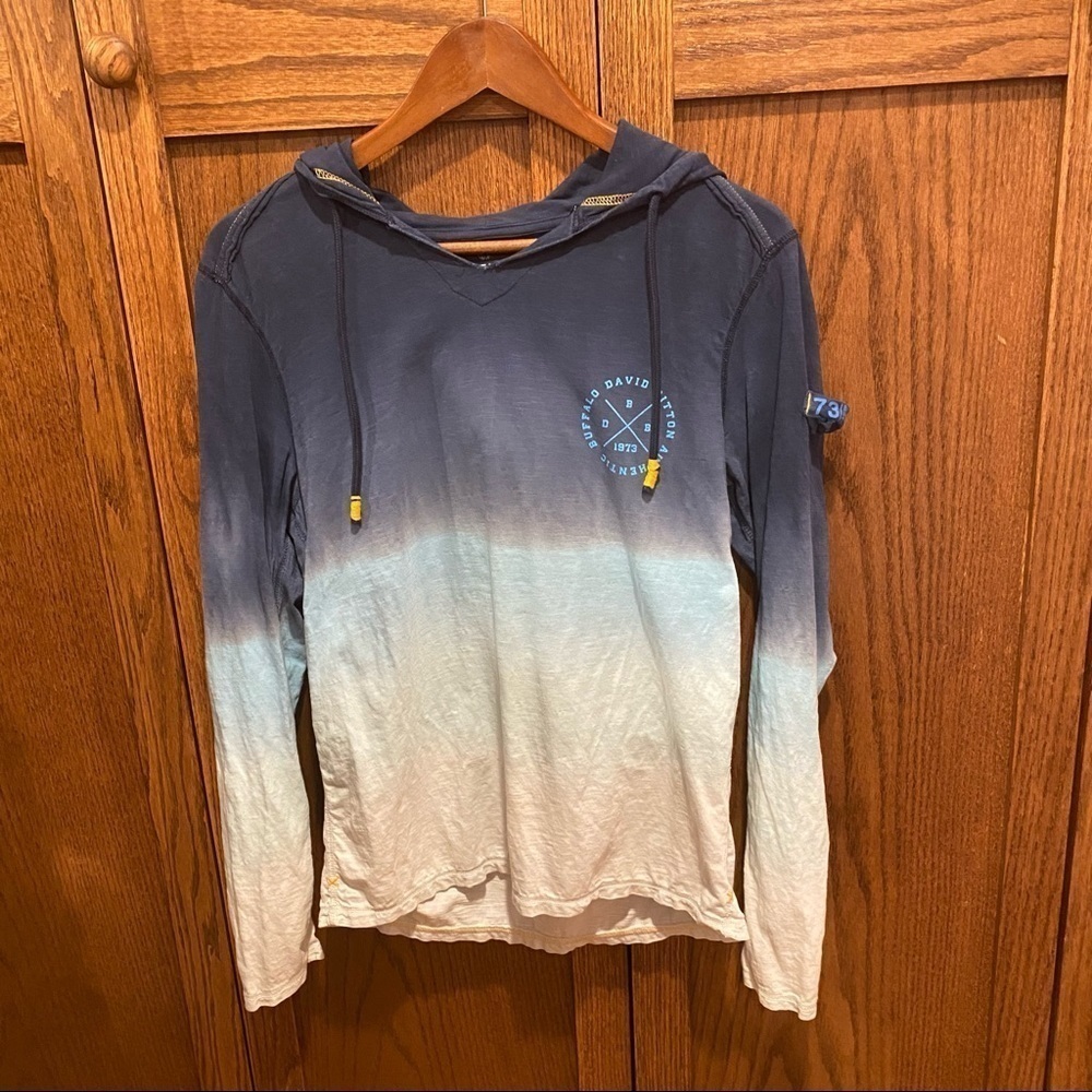 Buffalo David Bitton Ombré Hoodie Top Beach Surfer Size Small